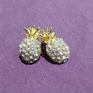 Gold and Silver Pineapple Earrings